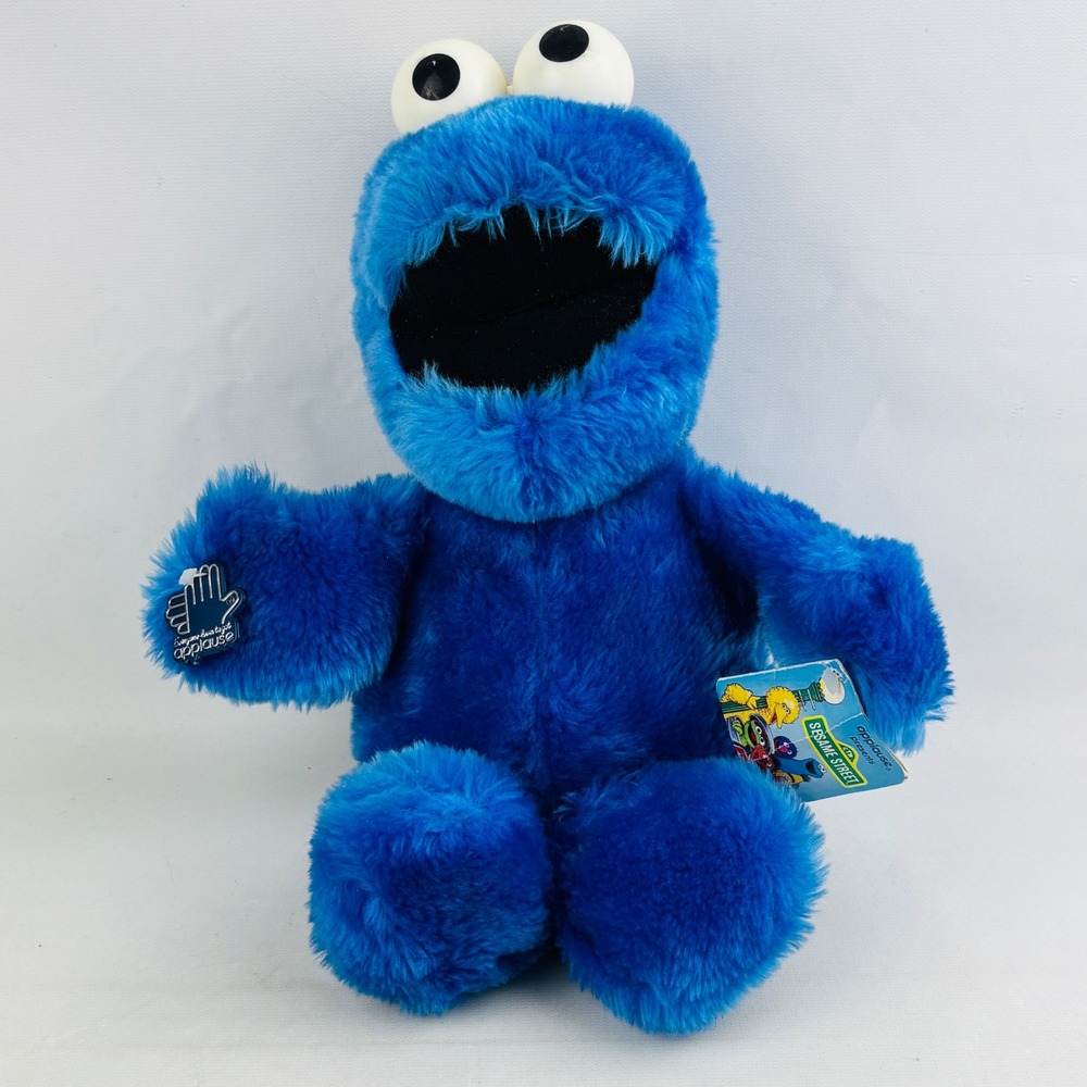 Vintage Applause Sesame Street Cookie Monster Plush Blue Stuffed Animal 14095